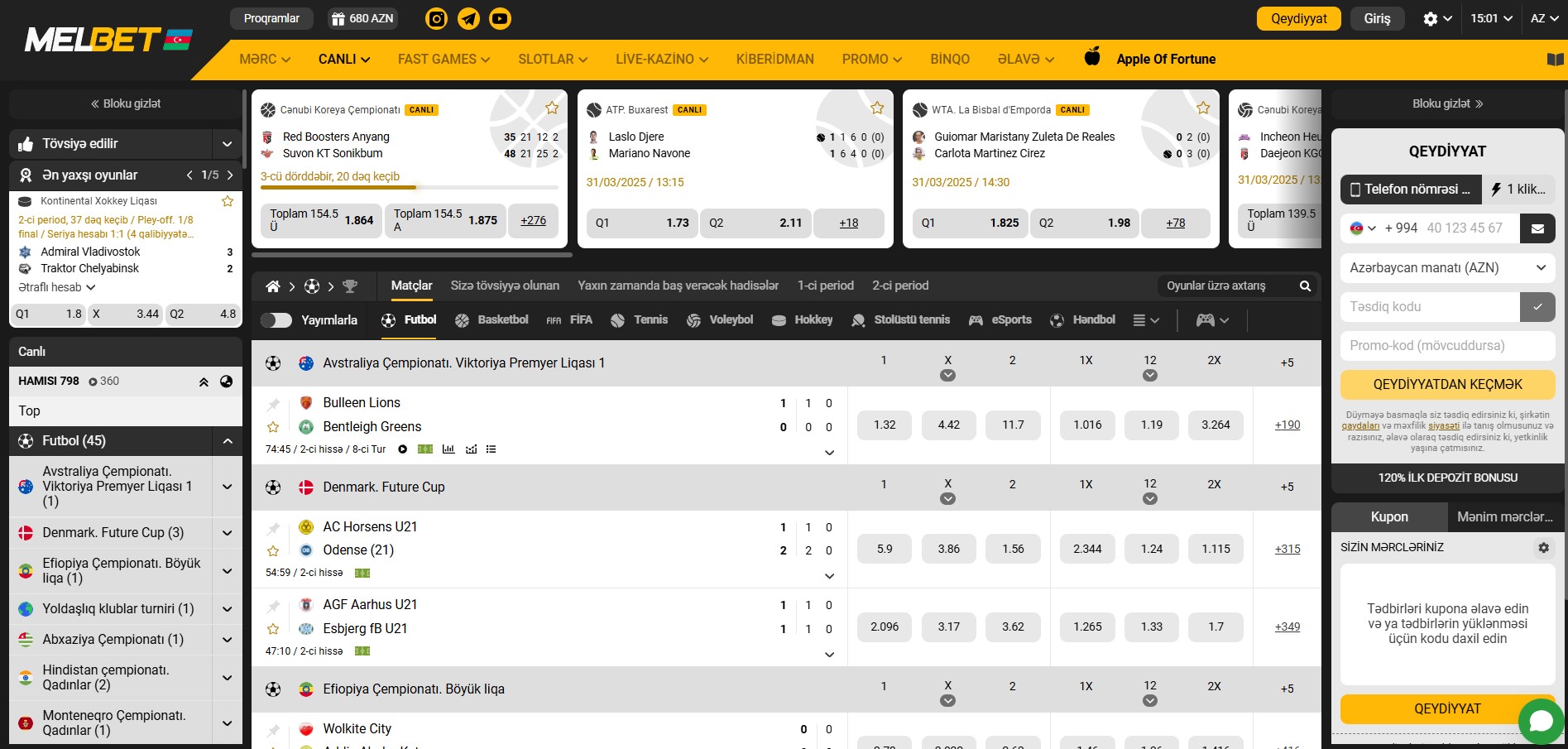 Melbet idman mərcləri